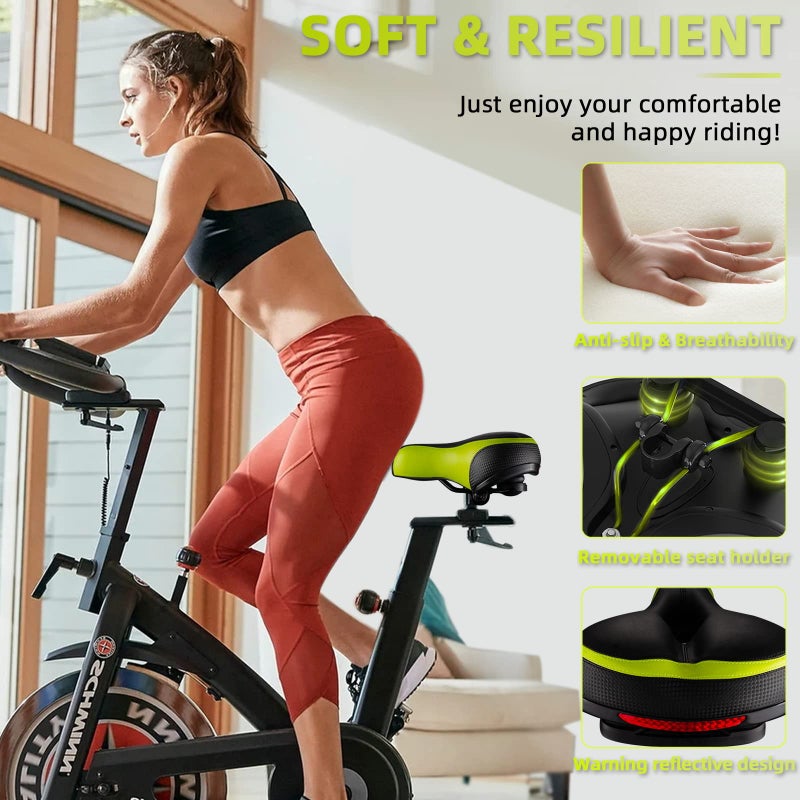 Roguoo Bike Seat, Most Comfortable Bicycle Seat Dual Shock Absorbing Memory Foam Waterproof Bicycle Saddle Bike Seat Replacement with Refective Tape for Mountain Bikes, Road Bikes - Image 5